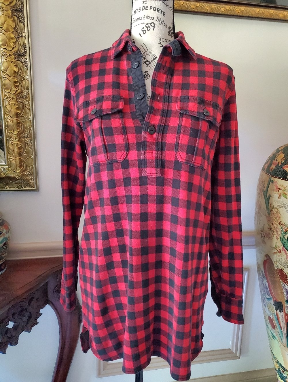 Ralph Lauren Blue Label Buffalo Check Tunic Shirt